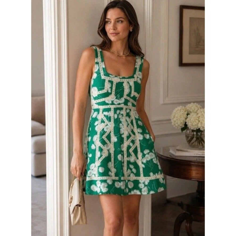 Maeve Anthropologie Green Dandelion Emma Dress Size 6 - Picture 1 of 9